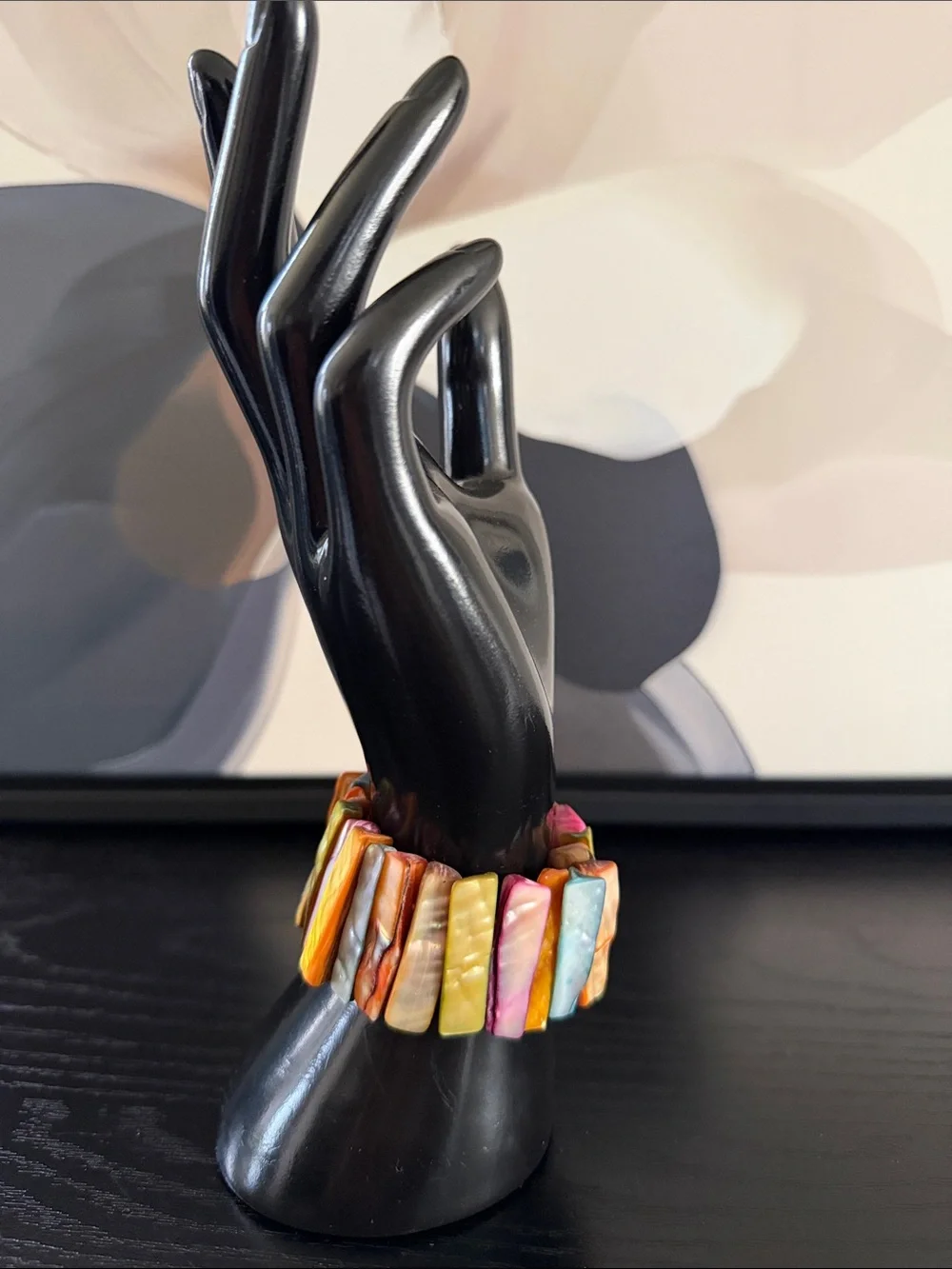 Vintage 80’s Abalone Mother of Pearl Stretch Bracelet